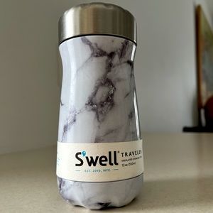 NWT S’well White Marble Traveler 12 oz.